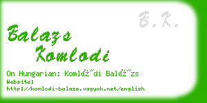 balazs komlodi business card